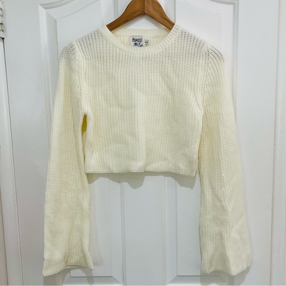 Princess Polly Coastline Cropped Sweater Cream Knit Pullover - Picture 12 of 15